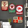 4PCS huile moteur - Ensemble de panneaux en m&eacute;tal(20*30cm/30*40cm) - Garage