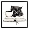 (Multi-Style) Cat On Book-11CT Stamped Cross Stitch 40*40cm/15.75*15.75in