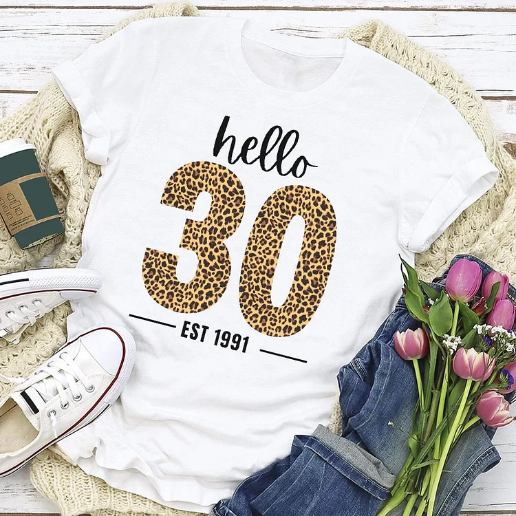 hello 30th Birthday T-shirt Tee -02785-Annaletters