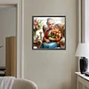 Diamond Painting-DIY Full Round Drill Old Lady With Tulips