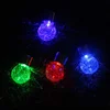 LED Solar Lamp Cracked Glass Ball Hanging Lights Waterproof Garden Decor