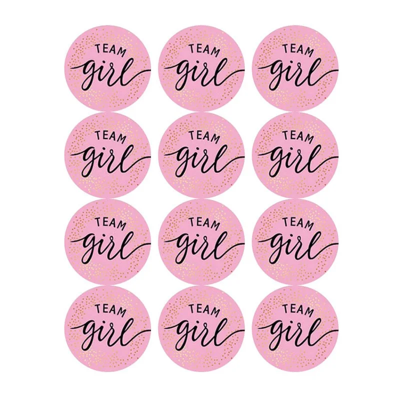 60/120pcs Team Boy Team Girl Stickers Boy or Girl Sticker for Gender Reveal Party Decoration Baby Shower Supplies Gift Box Label
