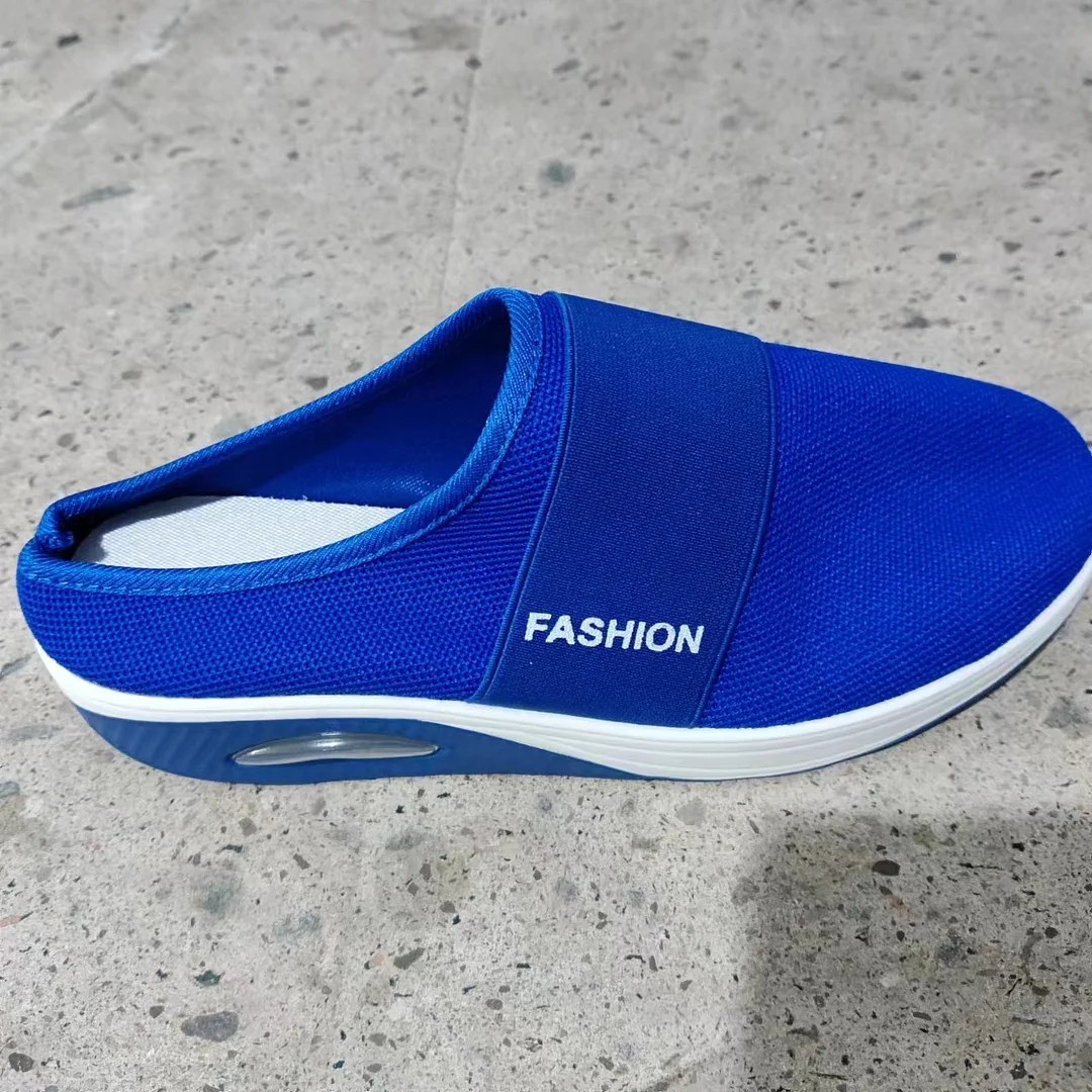 Breakj Breakj Summer Large-Size Lazy One Foot Pedaled Net Thick Bottom Slippers Women Slope And Slippers Women