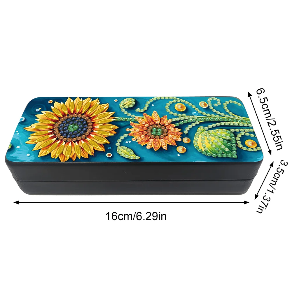 Sunflower Diamond Painting Eyeglasses Case Diamond Art Sunglasses Case