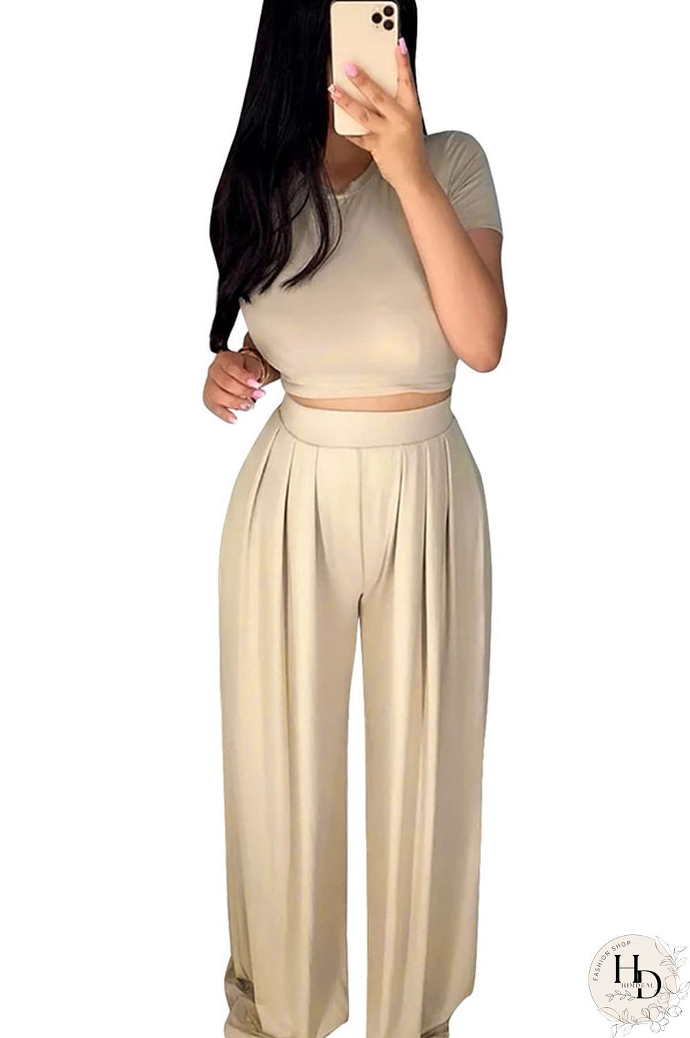 Yellow Casual Polyester Solid Split Joint O Neck Short Sleeve Short Two Pieces