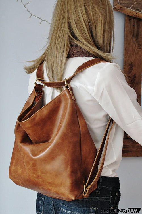 Leather Convertible Backpack