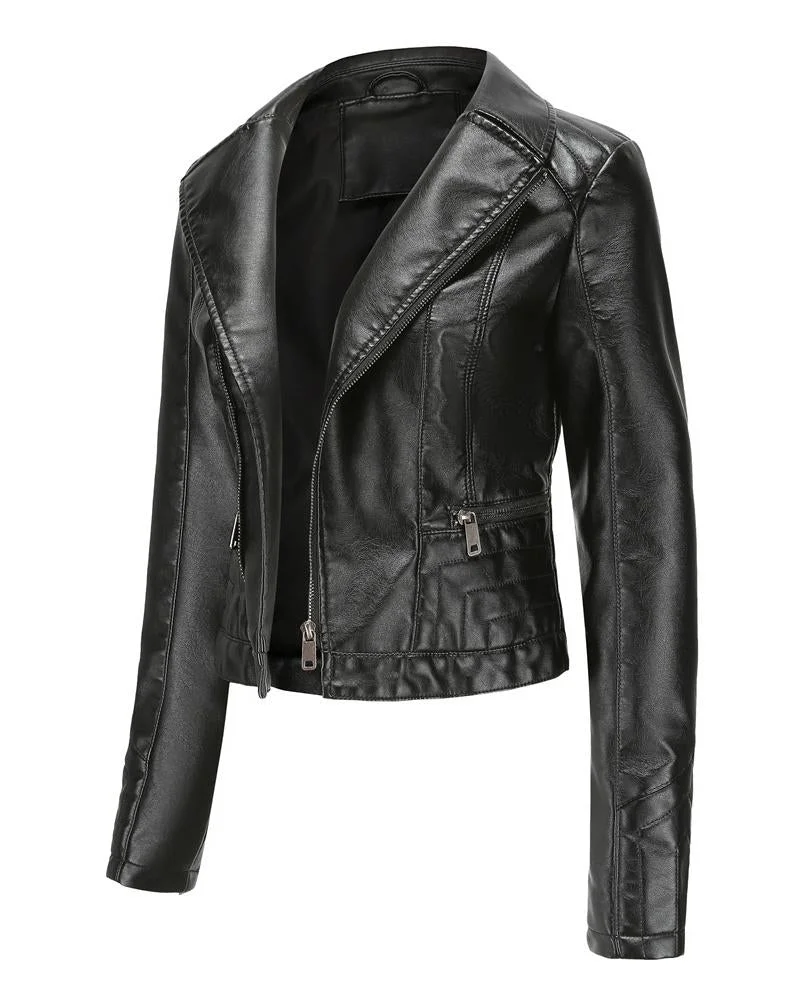 Women's casual leather jacket coats-120302