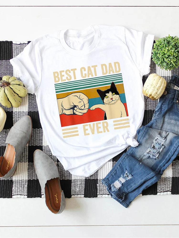 Bestdealfriday The Best Cat Dad Graphic Tee