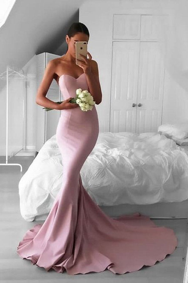 Ovlias Romantic Pink Strapless Slimming Formal Sleeveless Evening Dress LY0594