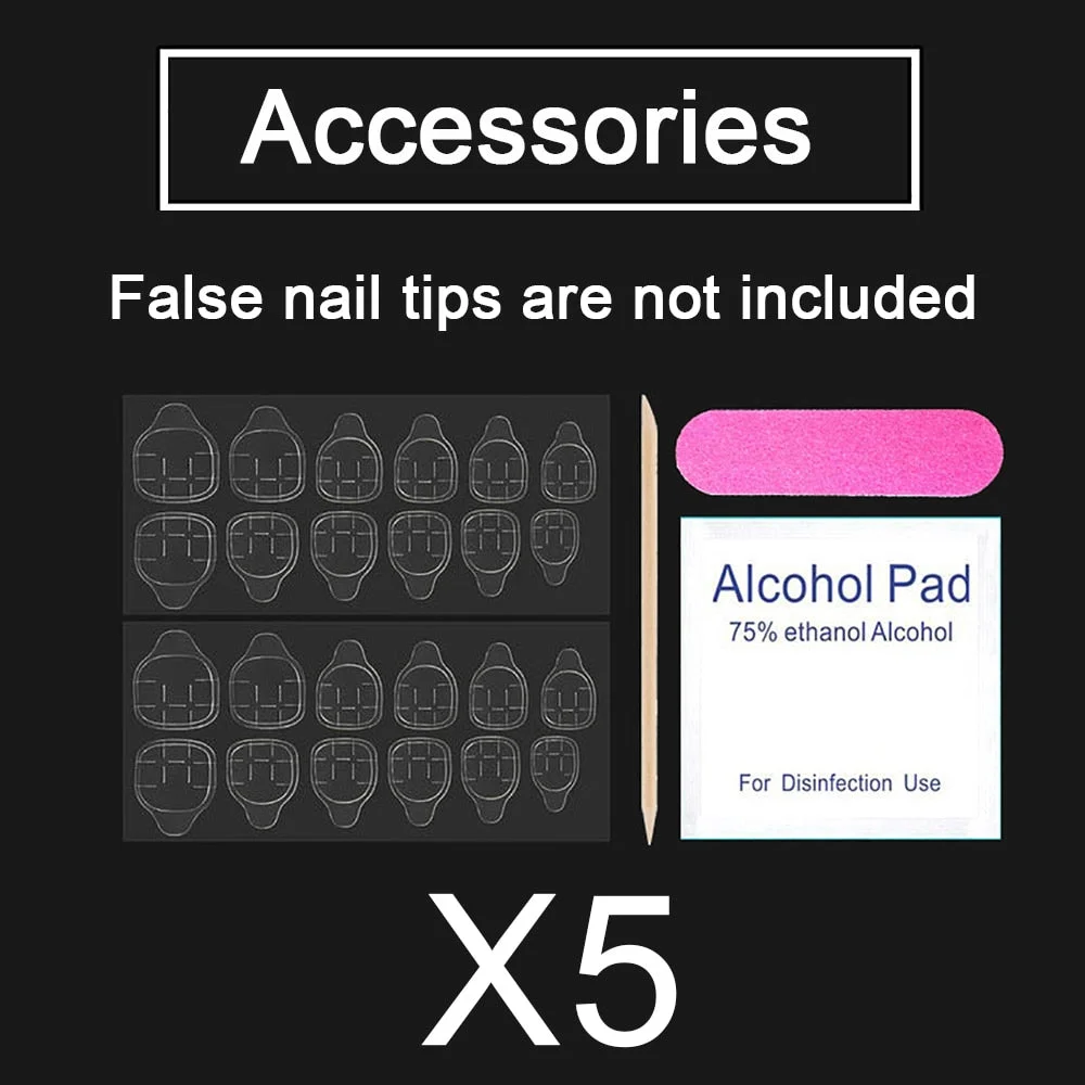 24 Pieces/Set, 5 Sets Mixed Colors Short Square False Nail Tips Press on Fake Nail Tips 10 Sizes Full Cover Nails Combo 09-Nail Inspo