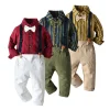Striped Overalls Sets Outfits 2pcs Kid Baby Boy Suits