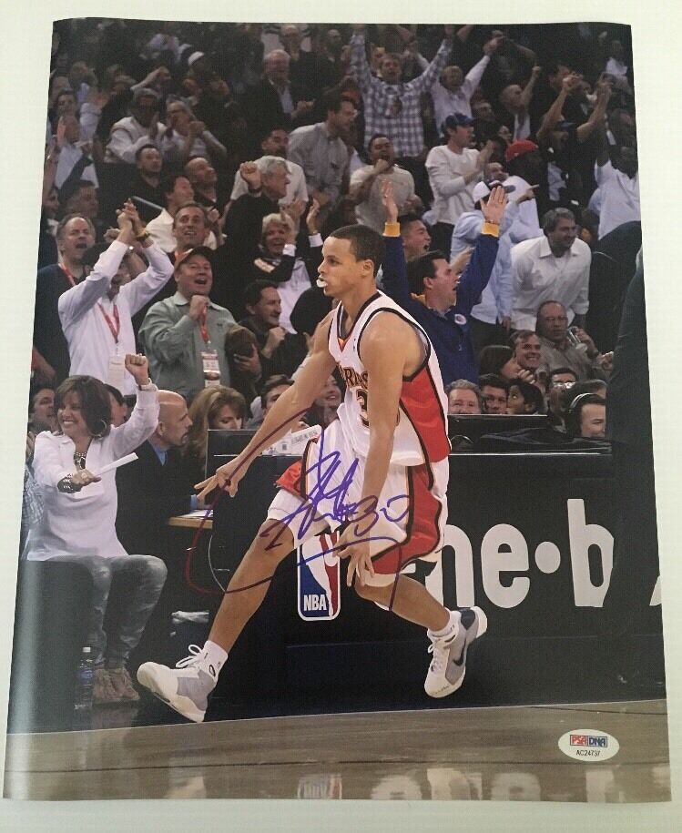 Stephen Curry Signed Autographed 11x14 Photo Poster painting Warriors MVP Full Name AUTO PSA/DNA