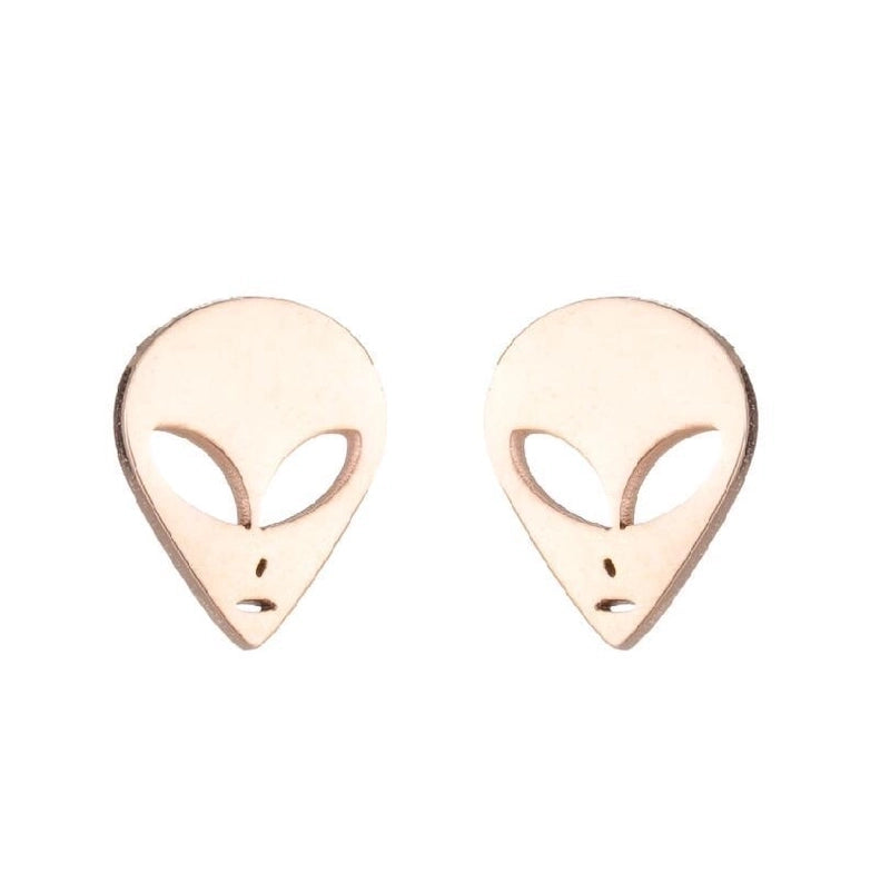 1 Pair Halloween Fashion Smile Face Star Skull Plating Hollow Out Stainless Steel Ear Studs