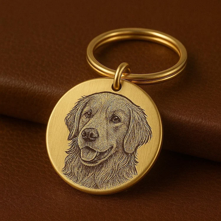 Personalized Pet Photo Keychain Custom Pet Portrait Keychain, Personalized Pet Memorial Gift