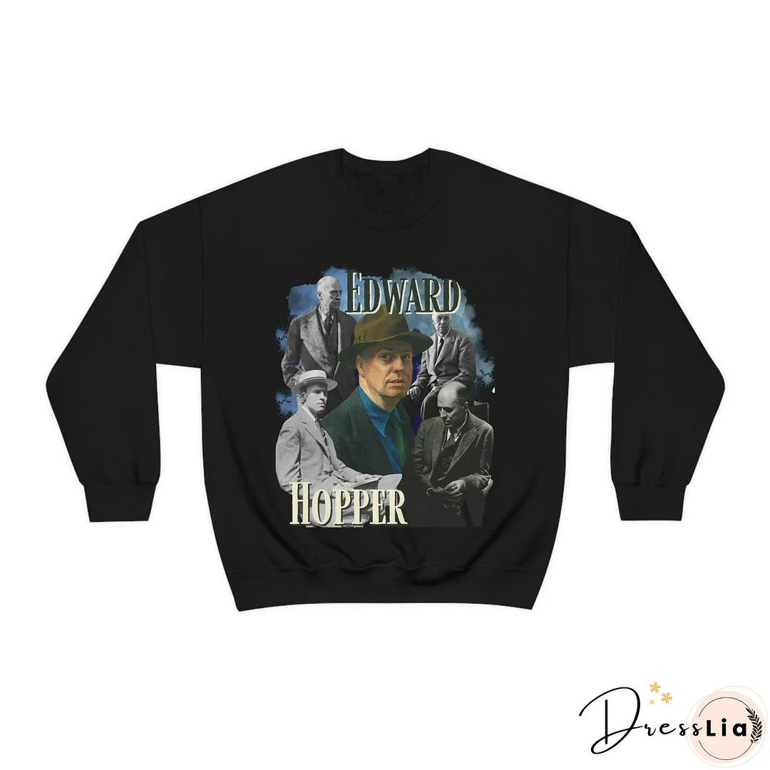 Edward Hopper Sweatshirt, Y2K Style Bootleg Famous American Realist Artist Fan Retro Pullover Crewneck, Artist Gift
