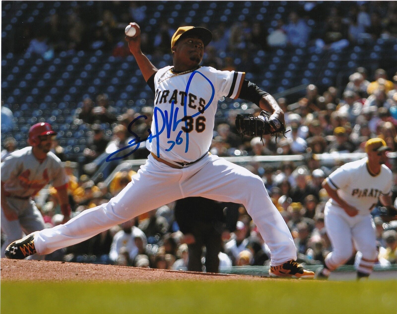 EDINSON VOLQUEZ PITTSBURGH PIRATES ACTION SIGNED 8x10