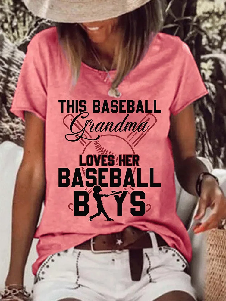 This baseball grandma loves her baseball boys T-shirt Tee -013495-Annaletters