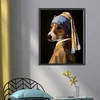 The Girl With A Pearl Earring Dog-11CT Stamped Cross Stitch 40*50cm