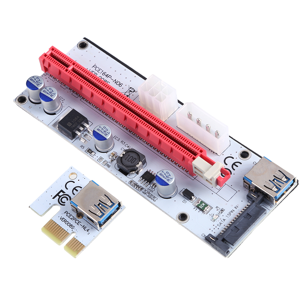 

PCI-E GPU Riser Card Extender PCI Express 1X to 16X Adapter for BTC Miner, 501 Original