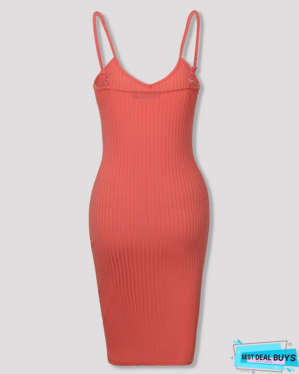 Spaghetti Strap V-Neck Bodycon Dress