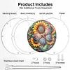 (25cm)DIY Acrylic Jigsaw Puzzle Window Hanging with Hanging Chain DIY Stained Glass Decoration Round Window Puzzle Decor for DIY Craft Project (Butterfly with Sunflowers)