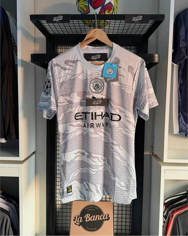 Fans Manchester City Dragon Year Special Edition Jersey(With Champions League armband)