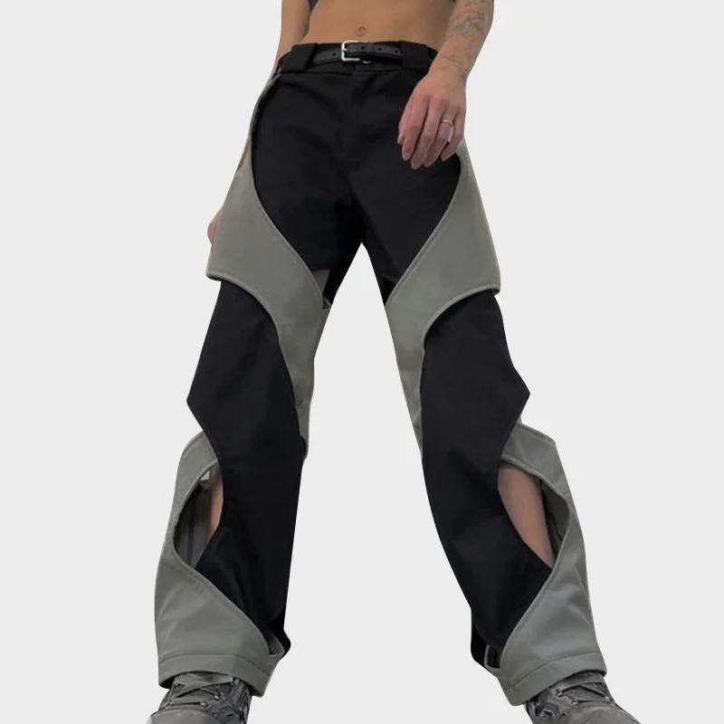 Punk Trendy Collision Straight Pants