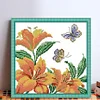 Flowering-Partial 9CT Stamped Cross Stitch Bead Embroidery 27*27cm