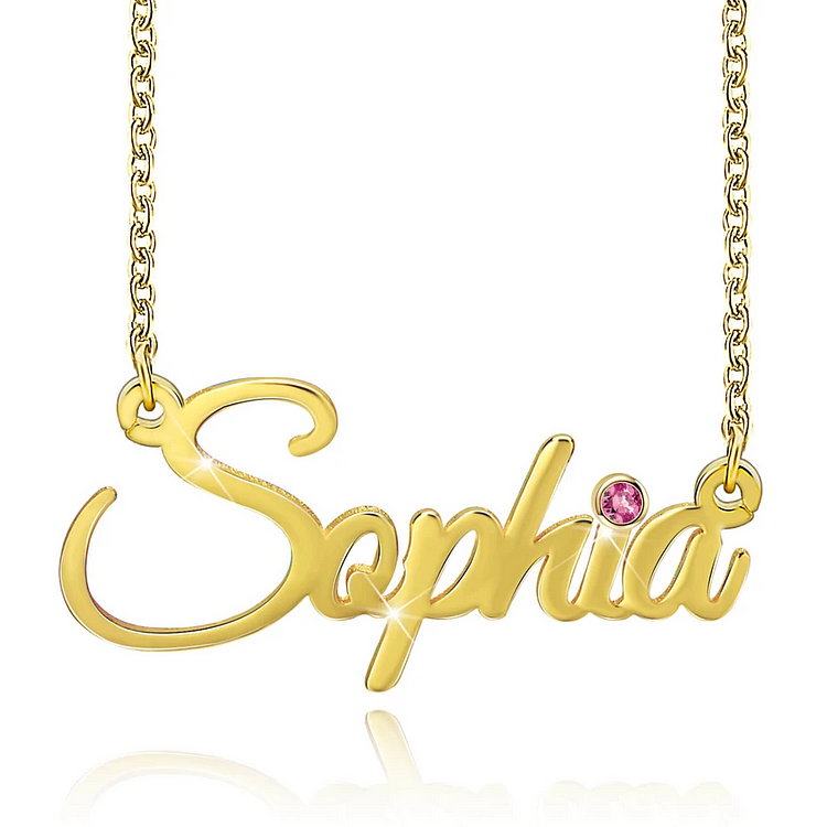 Personalised Necklace With Birthstone Custom 1 Name Necklace Gift For Women