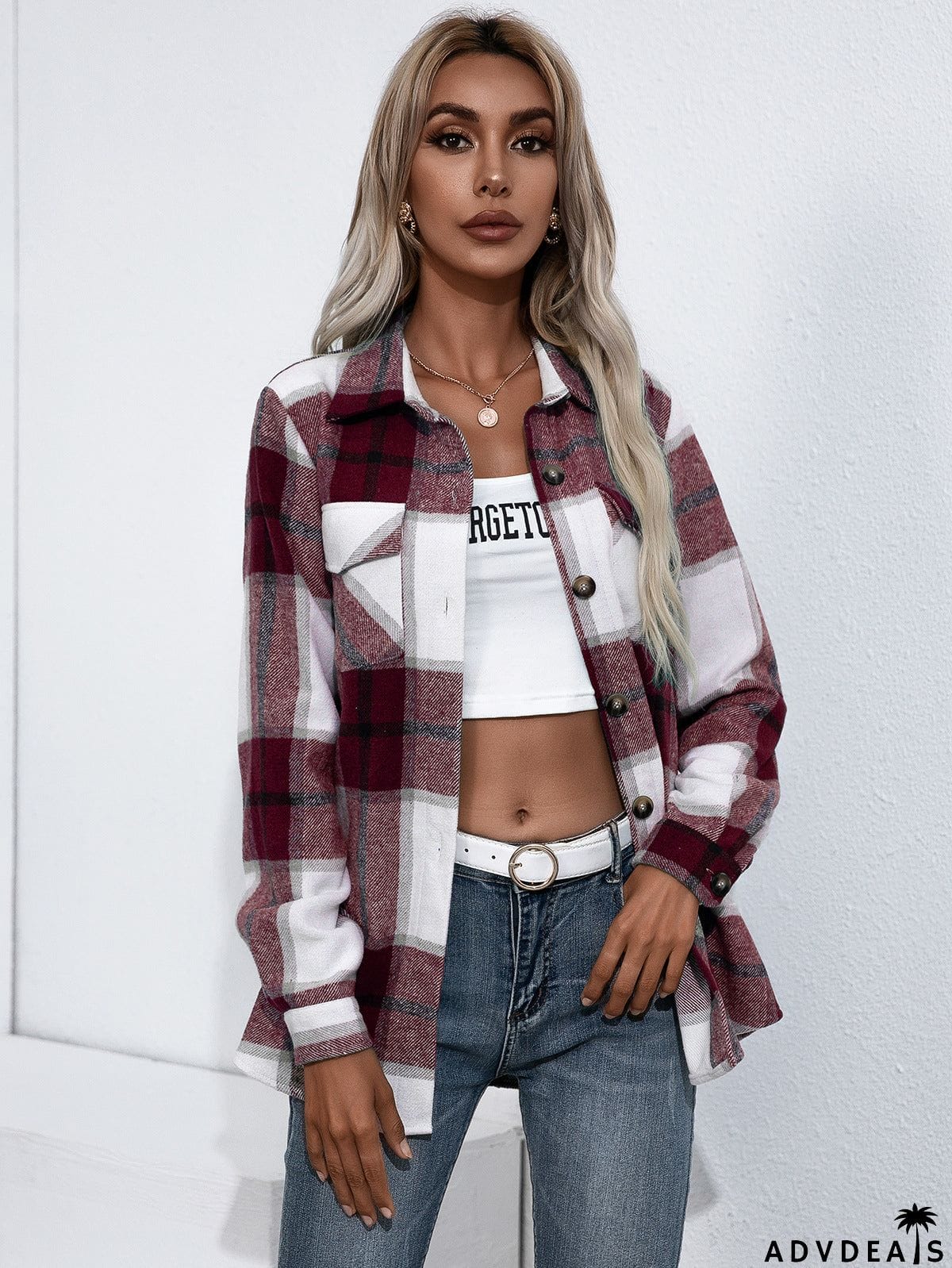 Plaid Button Up Flannel Shirt