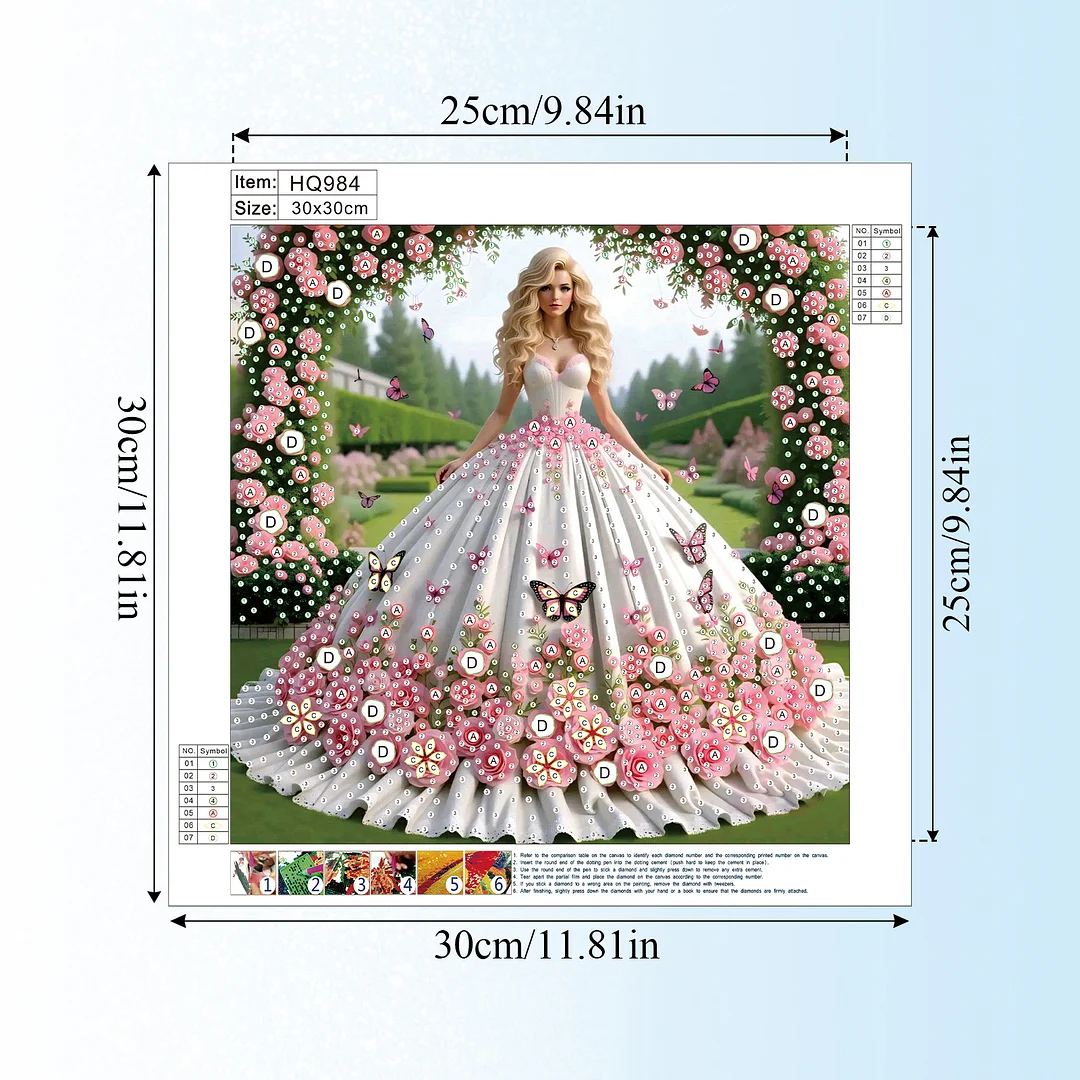 Diamond Painting - Partial Special Shaped Drill - Floral Bride(Canvas|30x30cm)
