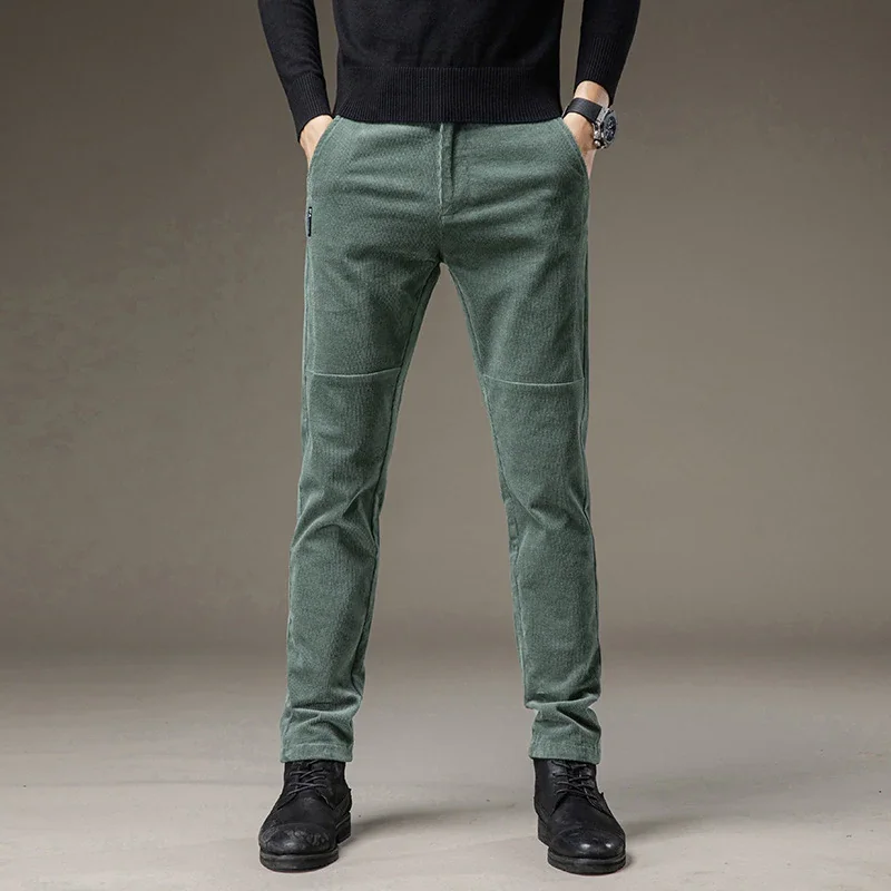 Men's corduroy straight stretch casual pants
