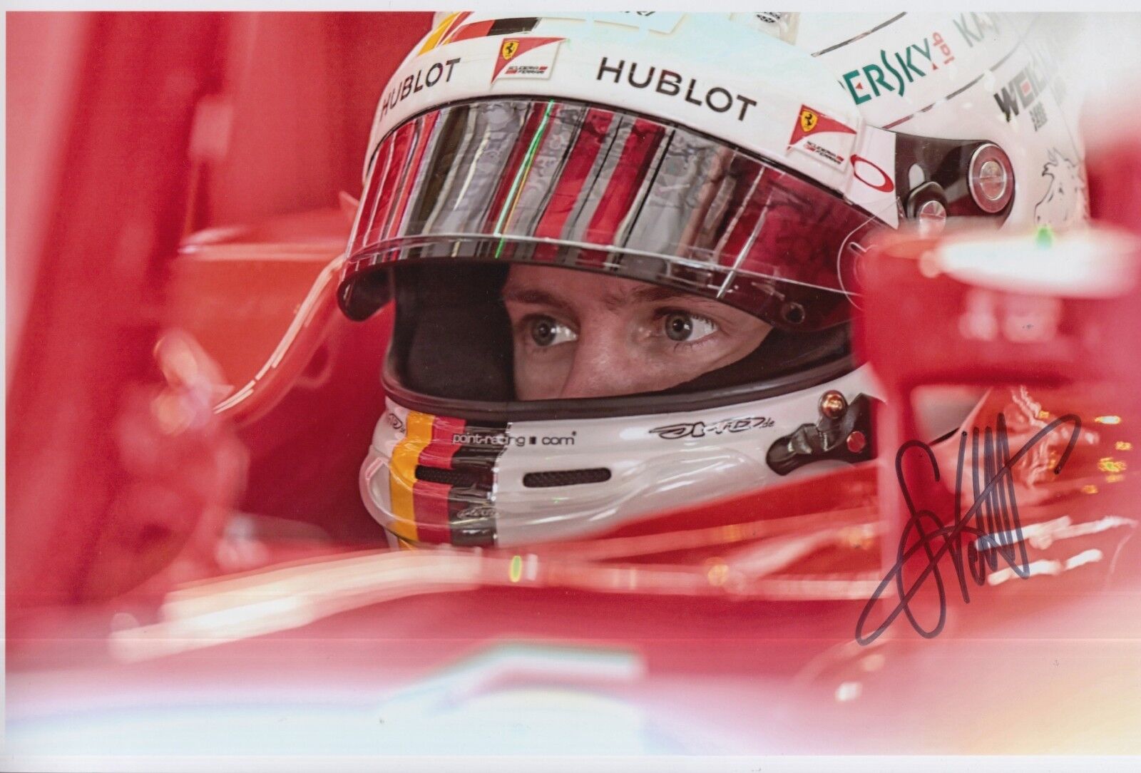 Sebastian Vettel Hand Signed Scuderia Ferrari 12x8 Photo Poster painting F1 6.