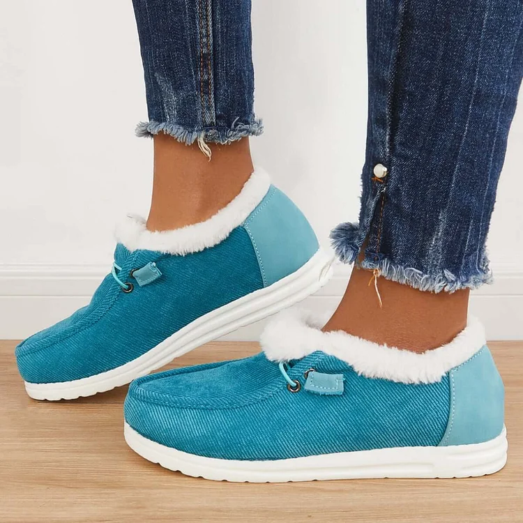 Flat Slip-On Bootie Warm Lining Ankle Snow Boots shopify Stunahome.com