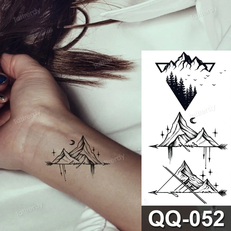 Waterproof Temporary Tattoo Sticker Tiger Lion King Compass Pattern Fake Tatto Flash Tatoo Small Body Art for Kids Women Men