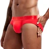 Men's Modal Low Waist Open Hips Underwear Sexy Jockstrap Pure Color Thong