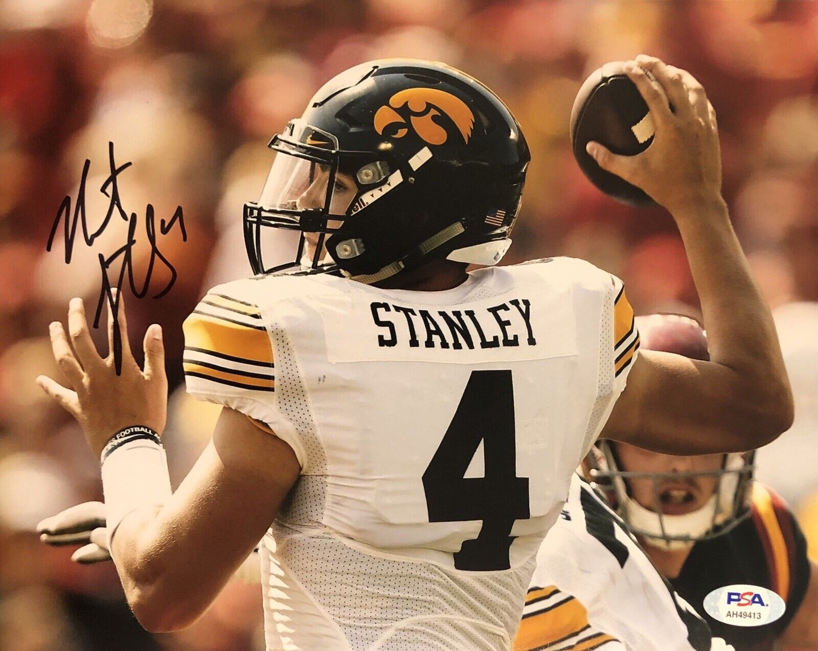 Nate Stanley Signed Autographed Iowa Hawkeyes 8x10 Photo Poster painting Heisman Psa/Dna