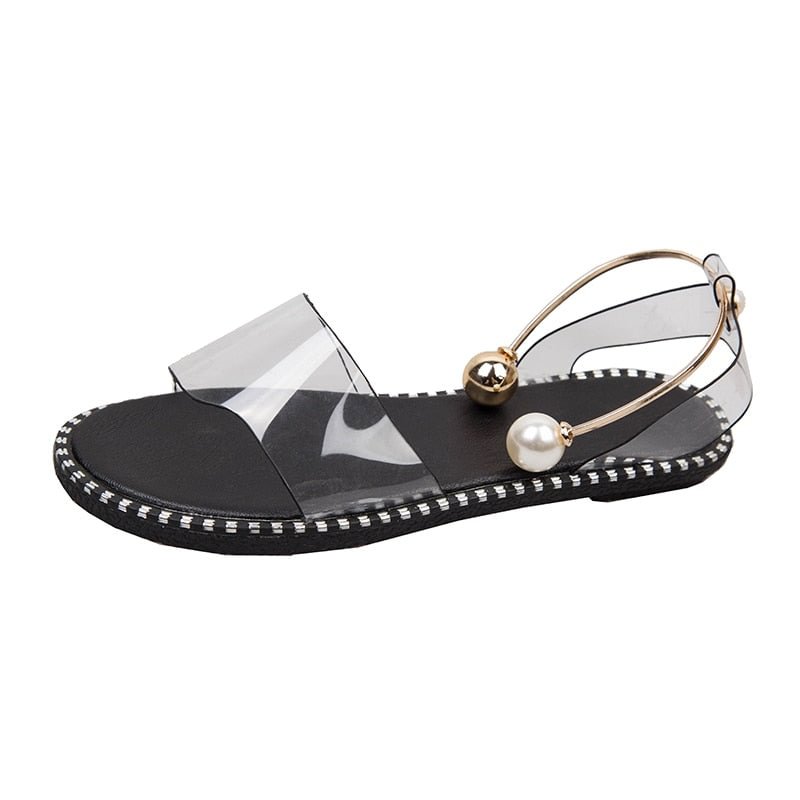 New Brand women sandals Transparent sexy PVC flats women shoes 2021 summer Designer Pointed cozy sandalias slippers femme dress