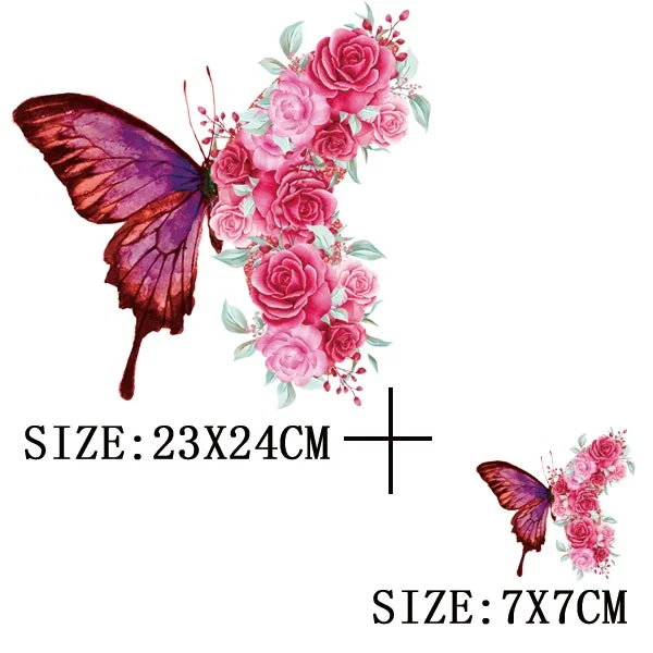 Beautiful Butterfly Thermal Sticker On T-shirt DIY Washable Iron On Hoodies Funny Design On Clothes Patches Appliqued Decoration