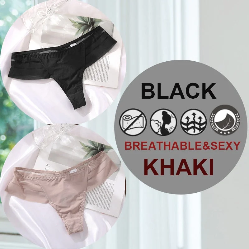 FINETOO 2PCS/Set M-XL G-string Women's Panties Sexy Perspective Seamless Panties Underwear Female See-Through Underpant Lingerie