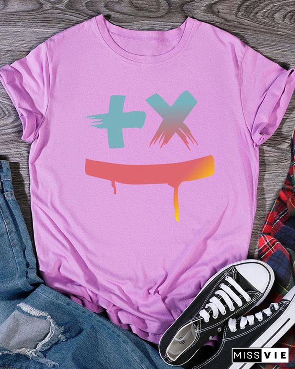 Women's Print Short Sleeve Daily T Shirt