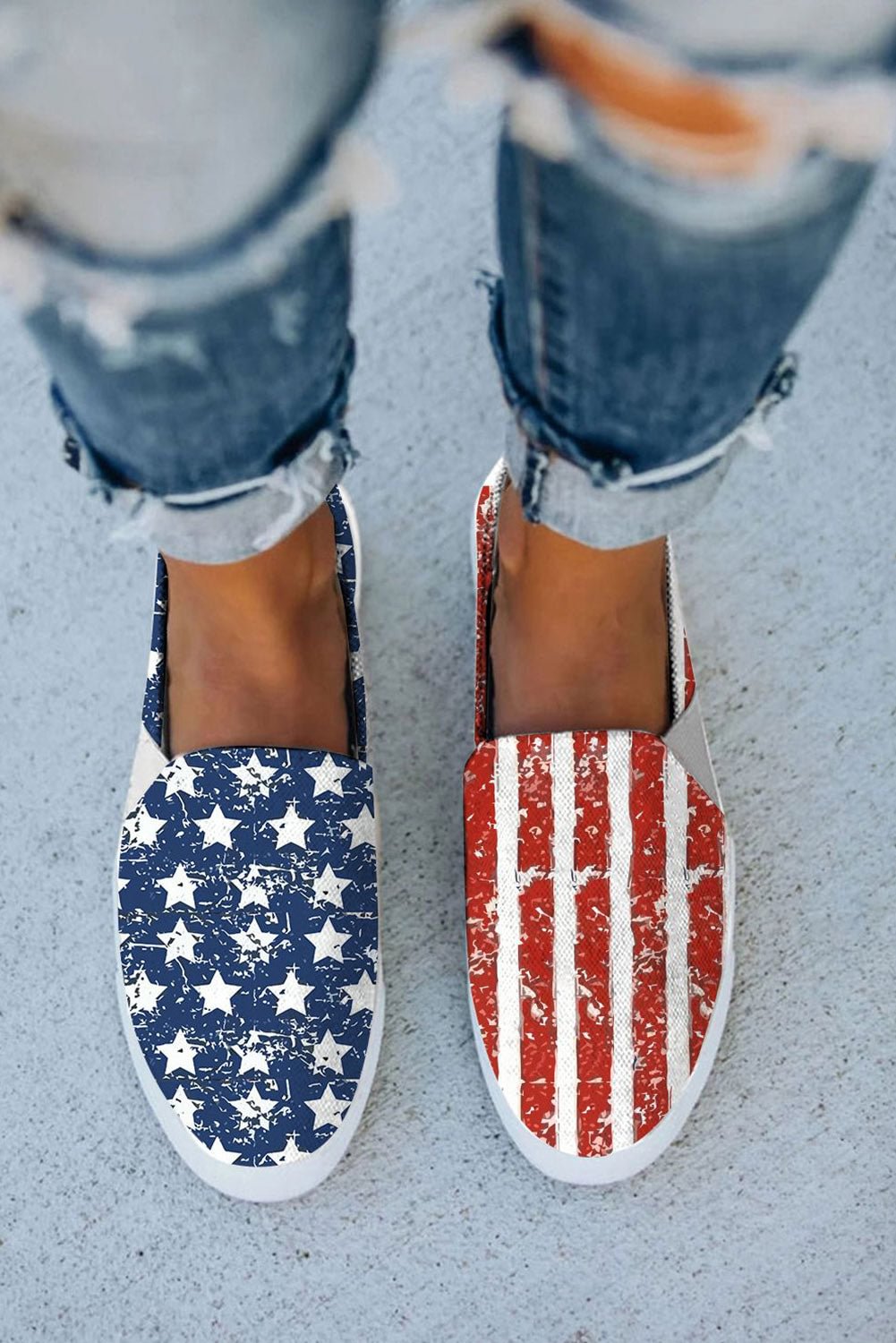 American Flag Independence Day Slip On Flat Shoes