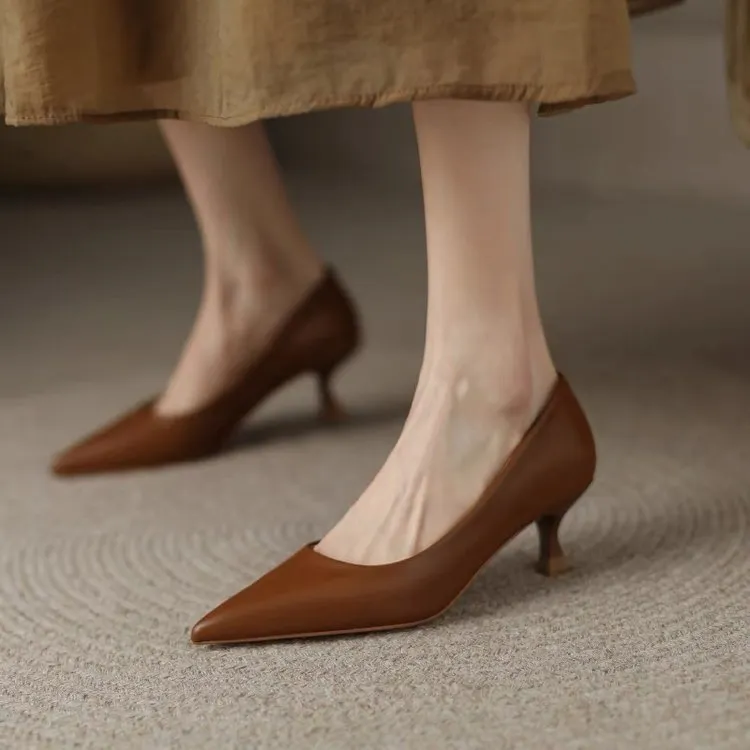 Churchf Churchf High Heels Female Spring 2024 New Korean Version Sexy Pointed Head Shallow Mouth Temperament Fine Heel Black Work Single Shoes