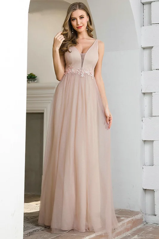 Stunning Sleeveless V-Neck Long Evening Prom Dress - lulusllly