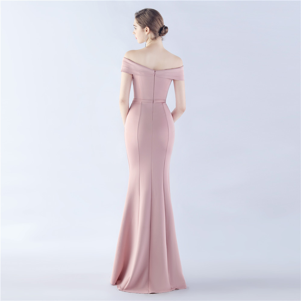 Classic Satin Off Shoulder Long Evening Dress - Elegant & Timeless - Ootddress