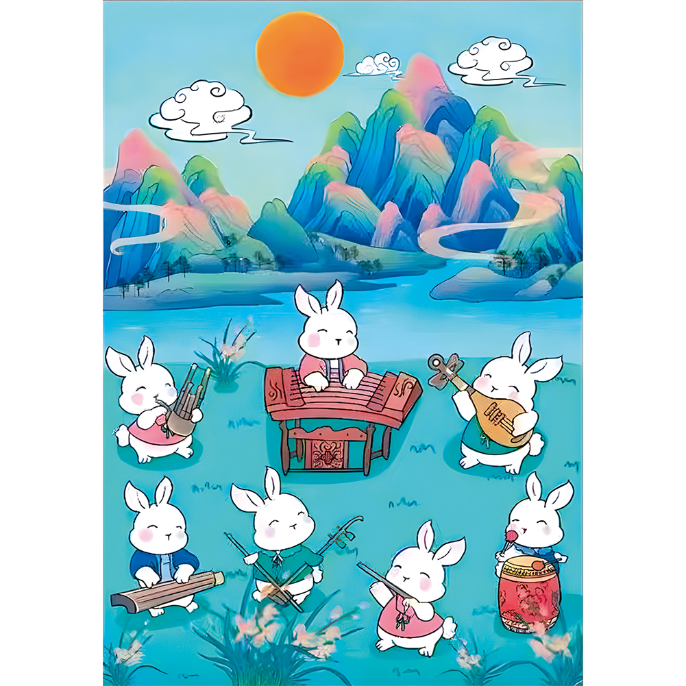 Rabbit Full 11CT Pre-stamped Canvas(51x71cm) Cross Stitch