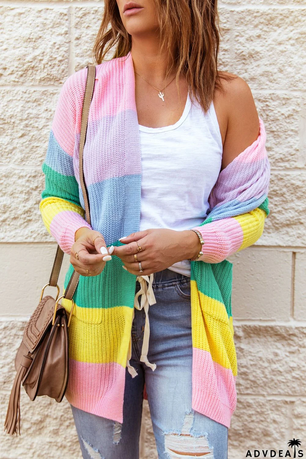 Pink Oversized Knitted Cardigan