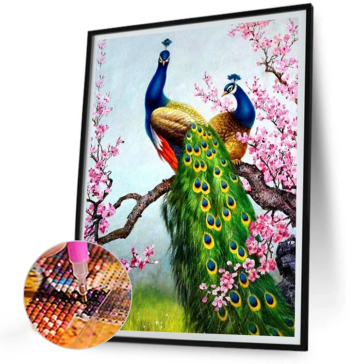 Peacock-Full Round Diamond Painting-30*40CM