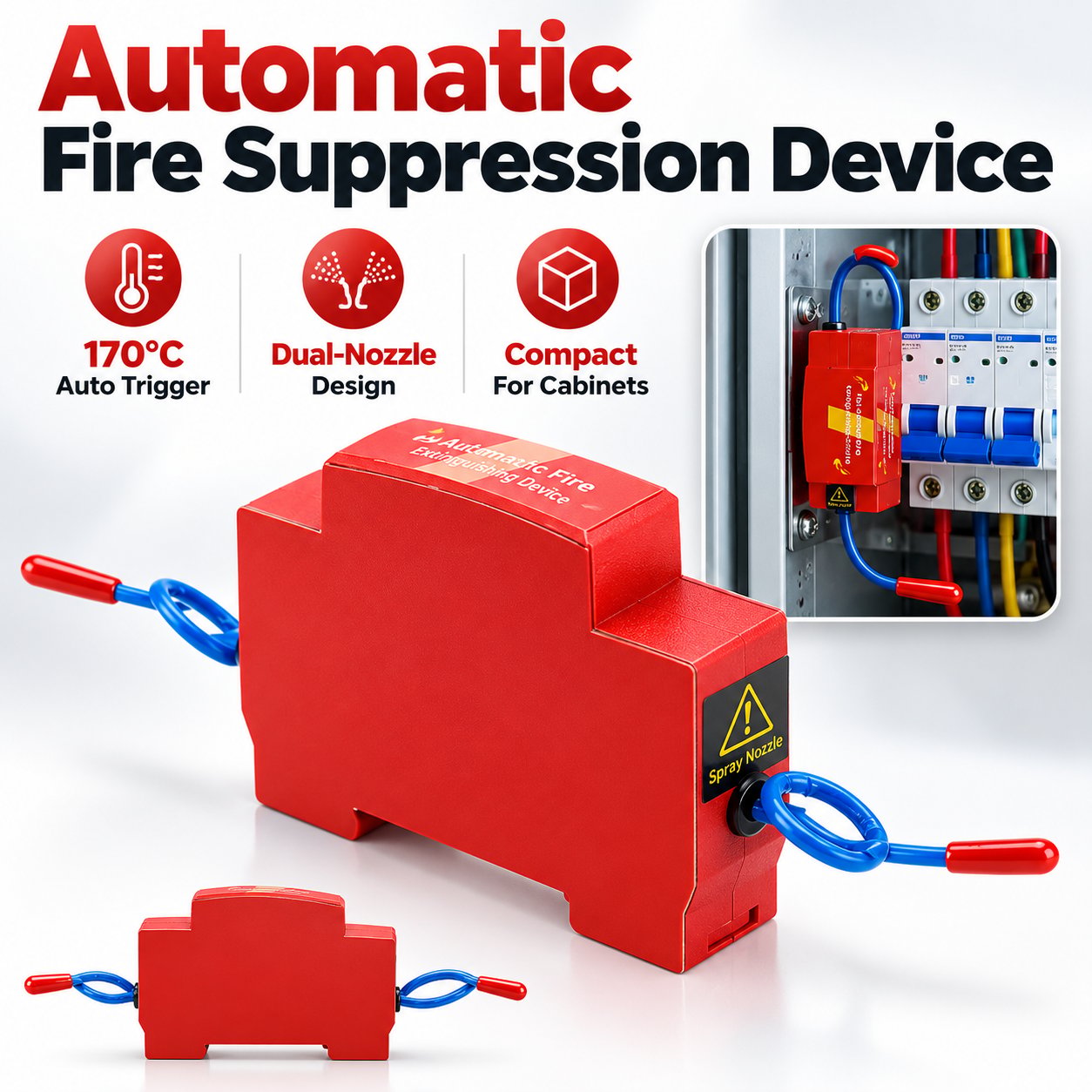 Compact automatic fire suppression device