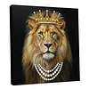 DIY Pearl Painting Crown Lion for Home Wall Decor with Frame(25x25cm)